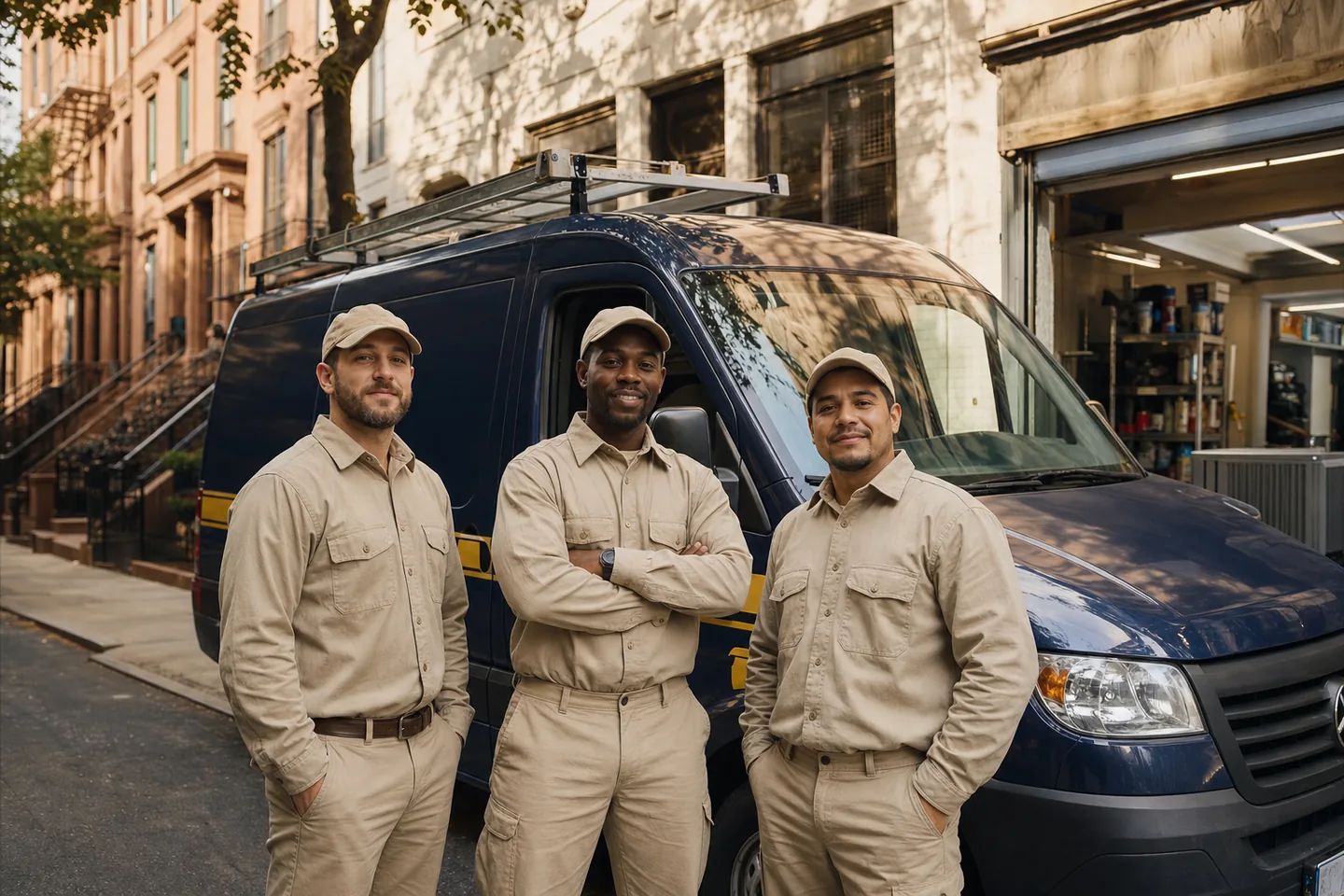 The AC Repair NYC service team in front of the shop at 517 E 77th St in Manhattan